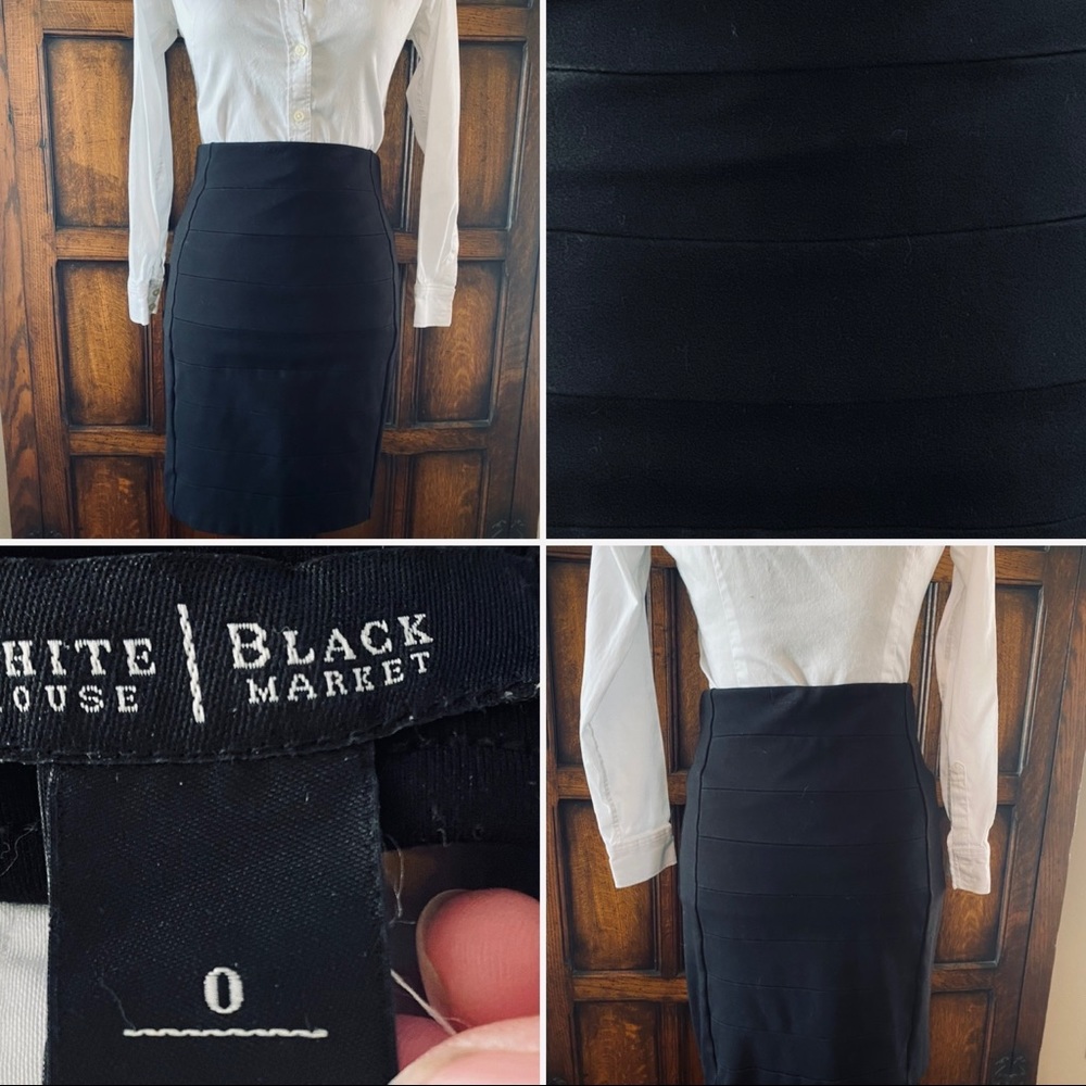 WHBM black Jersey pencil skirt.